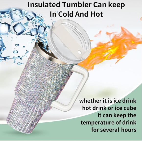 Sparkling Rhinestone Travel Mug with Handle - Picture 2 of 7